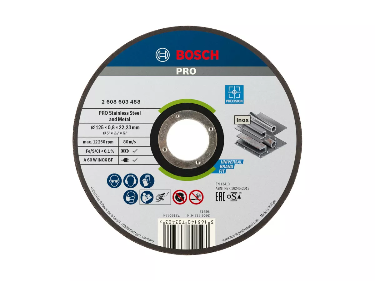 25 disques PRO Inox + Metal Ø125mm Bosch extra fin